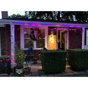 Orange and Purple Halloween lights, 200 LED 66FT Halloween Lights with 8 modes